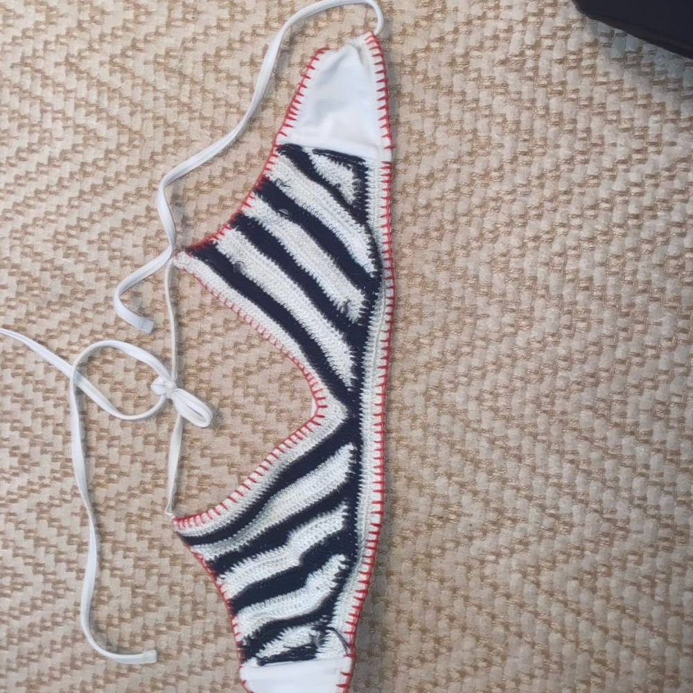 red white and blue bathing suit top